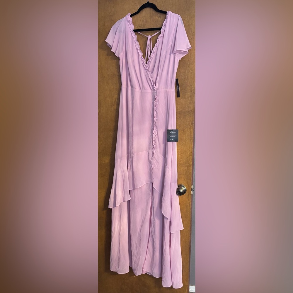 Lulu's Dusty Pink High-Low Ruffle Maxi Skirt